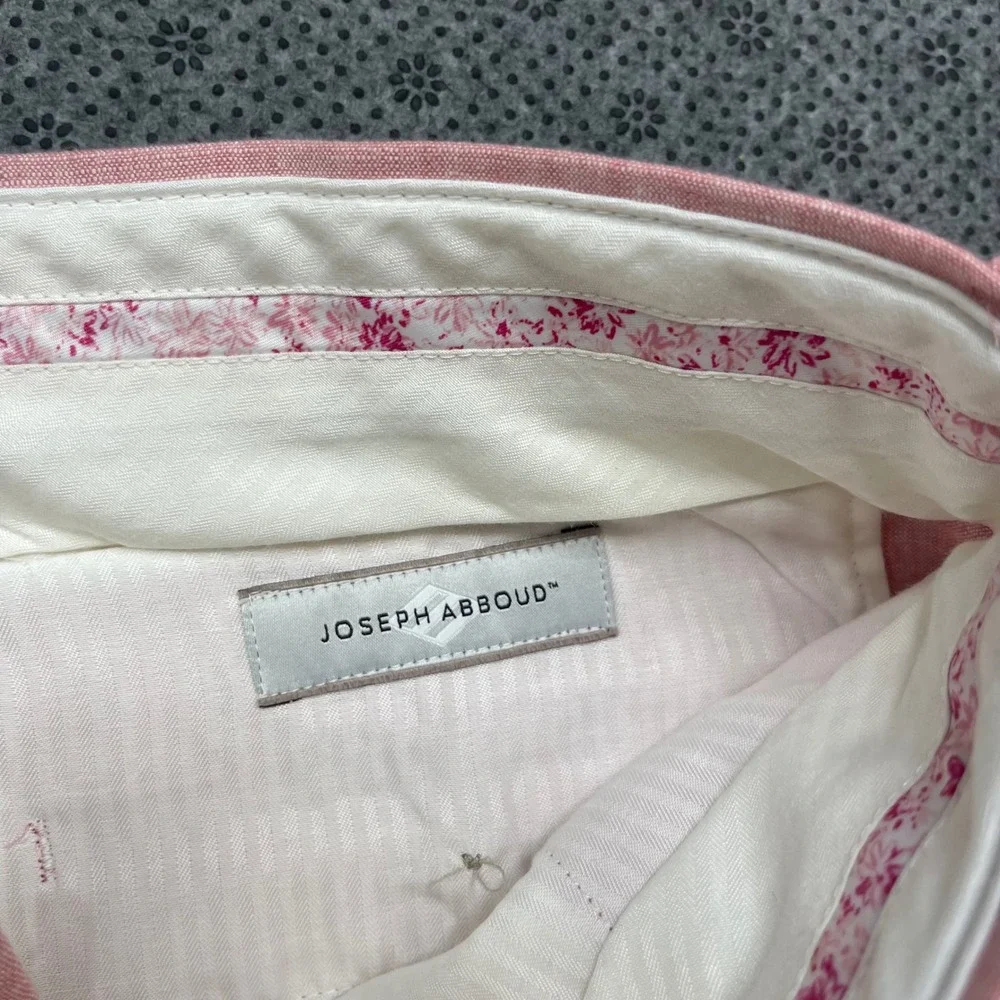 Joseph Abboud Mens Pink Linen Blend Flat Front Dress Pants 38x28 Summer Beach